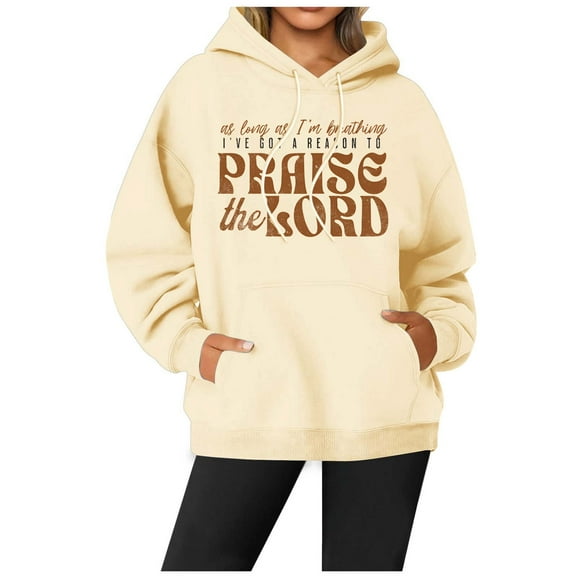 XINXIAOO Women's Sweatshirts Hoodies Christian Sweatshirt Letter Print Hoodies Oversized Pullover Sweatshirts Fall Essentials Preppy Clothes Teen Girl