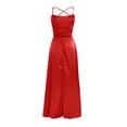 thumbnail image 4 of Wedding Guest Dresses for Women,Clearance Women's Solid Color Off Back Strap Long Dress Slim Off Shoulder Evening Dress, 4 of 4
