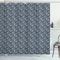 thumbnail image 1 of Ambesonne Floral Shower Curtain, Japanese Striped Graphic, 69"Wx84"L, Charcoal Grey Dark Blue, 1 of 3