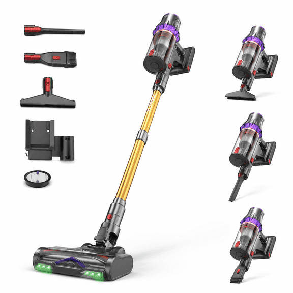 Cordless Stick Vacuum, 55KPa Suction 650W, 80 Minute Runtime for Hard Floors and Carpets
