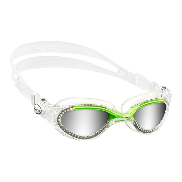 Goggle Cressi Flash Adulto Claro/Verde Lente Espejo