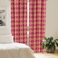 thumbnail image 2 of Ambesonne Ethnic Window Curtains, Geometrical Folkloric Art, Each 28" W x 84" L, Magenta Multicolor, 2 of 4