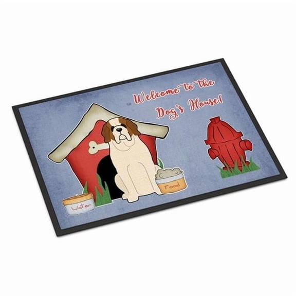 Carolines Treasures BB2789JMAT Dog House Collection Saint Bernard Indoor or Outdoor Mat, 24 x 0.25 x 36 in.