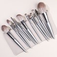 thumbnail image 1 of Nvzi Juego de 12 brochas de maquillaje para base, polvos, correctores, sombras de ojos, rubor y brochas de maquillaje plateadas con bolsa de almacenamiento gris, 1 of 4