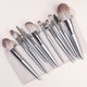 thumbnail image 1 of Nvzi Juego de 12 brochas de maquillaje para base, polvos, correctores, sombras de ojos, rubor y brochas de maquillaje plateadas con bolsa de almacenamiento gris, 1 of 4