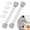 Gray*2, variant on Grusce 2pcs Washer Door Prop, Washing Machine Door Holder and Stopper with Flexible Spring & Adhesive Metal Discs, Shorter Prop to Keep Front Loader Washer Door Open and Prevent Damping, Non-Rust