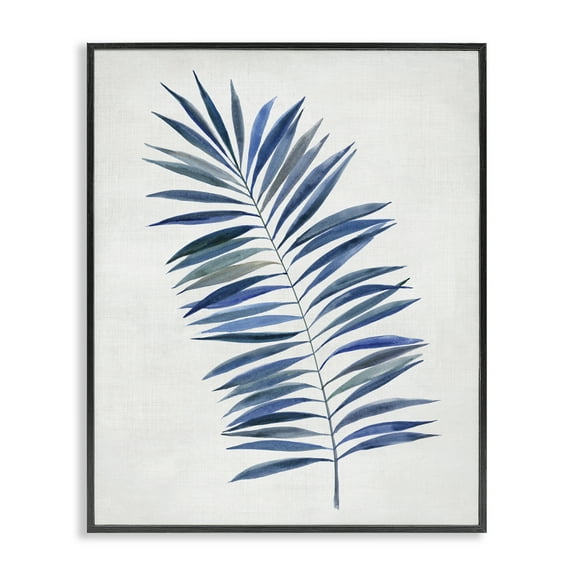 Stupell Industries Simple Palm Leaf Plants & Flowers Painting Black Framed Art Print Wall Art, 11 x 14