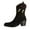 Black, variant on Dress Women Boots Beige Wide Width Mid-Calf Kitten Heel Western Square Toe Boots Women Shoes 37