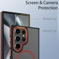 thumbnail image 6 of Dteck Magnetic Case for Samsung Galaxy S24 Ultra 5G, Compatible with MagSafe, Translucent Matte Back Shockproof Phone Cover,Red, 6 of 8