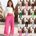 thumbnail image 6 of Mnyotv Elastic Waisted Wide Leg Pants with Pockets for Girls Casual Baggy Athletic Sweatpants Size 5-6Y, 6 of 6