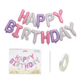 thumbnail image 2 of Kit de globos metálicos con letras Happy Birthday  color   Rosa-Morad-Blanco, 2 of 4