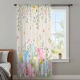 thumbnail image 3 of Easter Eggs Sheer Curtains 72 Inches Long, Spring Daisy Eucalyptus Leaves Rustic Burlap Light Filering Curtains, Breathable Simi Curtain Privacy Drapes for Living Room Bedroom Window Treatment, 3 of 9