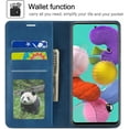 thumbnail image 3 of Premium PU Leather Flip Folio Case for Samsung Galaxy A51 (4G), Protective Case with Kickstand Card Slot Magnetic Closure Shockproof Wallet Cover for Samsung Galaxy A51 (4G) - Blue, 3 of 14