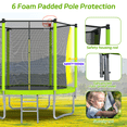 thumbnail image 3 of UIOWIO 8 ft Recreational Trampoline for Kids and Adults Outdoor Trampoline with Basketball Hoop Toddler Backyard Trampoline with Ladder,Enclosure Net,Green, 3 of 7