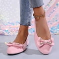 thumbnail image 4 of KIJBLAE Women's Vintage Bow Knot Low Cut Flats, Solid Slip On Lazy Daily Comfortable Casual Moccasins Pink 40, 4 of 9