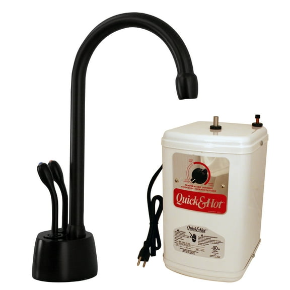 Westbrass Develosah 9" 2-Handle Hot and Cold Water Dispenser with Heating Tank, Matte Black