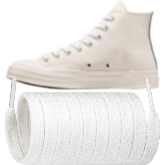 Top - Notch Shoelaces for Converse CDG Sneakers, 9MM Flat Cotton Shoe Laces Strings Replacement for Commes des Garcons Shoes White 50Inch ensuring long - lasting use. Get yours today!
