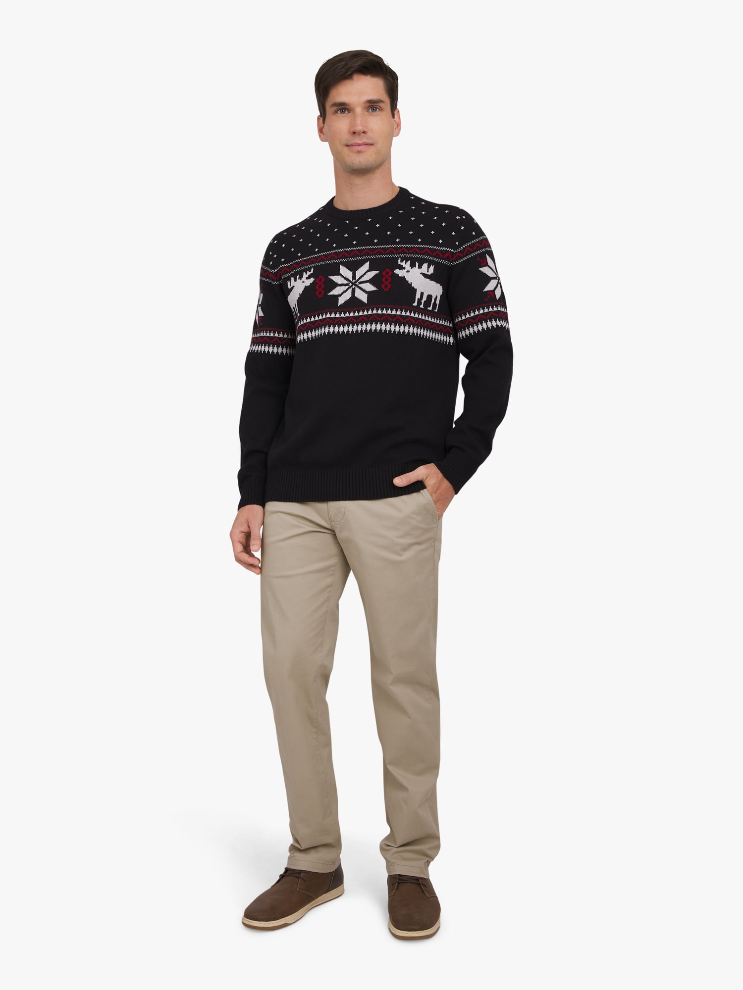 Chaps Men's & Big Men's Cotton Holiday Fairisle Crewneck Sweater, Sizes S-3XL