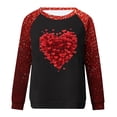 thumbnail image 4 of Penkiiy Mode Dames Saint-Valentin Imprimé Sans Tête Manches Longues Col Rond Haut 3TG Rouge, 4 of 4