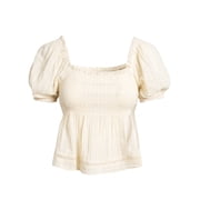 Jessica Simpson Women's and Women's Plus Waverly Cotton Smocked Blouse, Sizes XS-4X