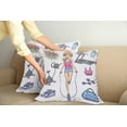 thumbnail image 2 of Ambesonne Fitness Throw Pillow Cover 2 Pack, Cartoon Girl Work, 16", Multicolor, 2 of 7