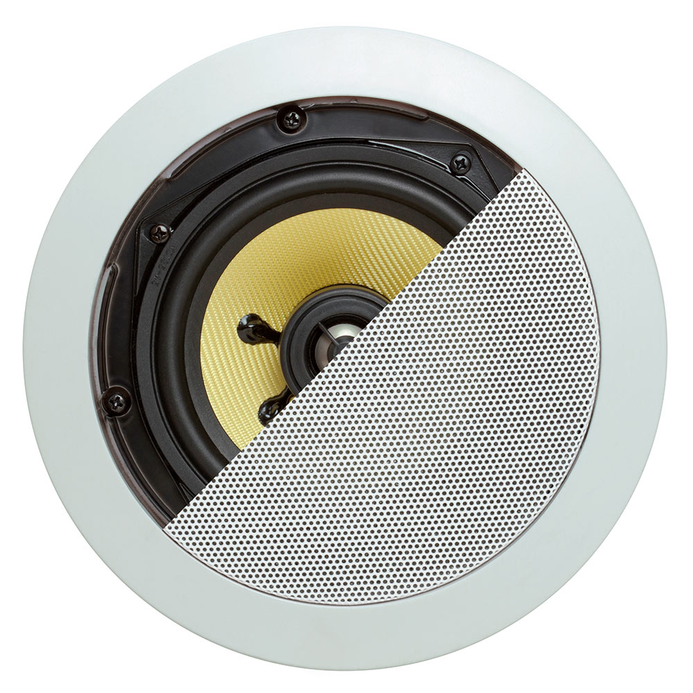 Cmple - 5.25" Surround Sound 2-Way In-Wall/In-Ceiling Kevlar Speakers (Pair) - Round - image 5 of 6