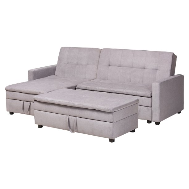 Baxton Studio Noa Modern And Contemporary Light Grey Fabric Upholstered Left Facing Storage Sectional Sleeper Sofa With Ottoman Com Baxton Studio Noa Modern And, Baxton Studio Modern Sectional Sofa Sleeper