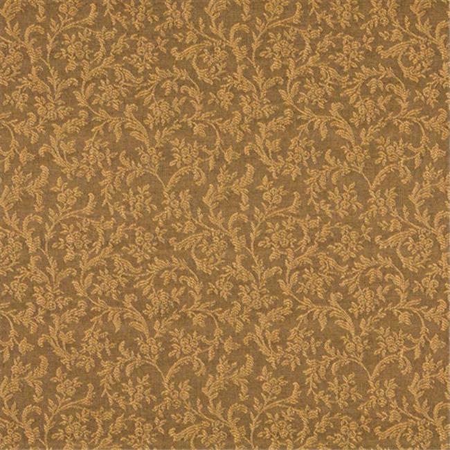 Designer Fabrics A151 54 in. Wide Brown Foliage And Flowers Upholstery