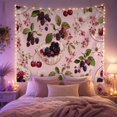 thumbnail image 2 of Dark Berries in Ornate Bowl on Light Pink Background Nostalgic Cottagecore for Vintage Decor Enthusiasts Botanical Art Decor Print Birthday Gift Tapestry Wall Hanging for Bedroom and Living Room, 2 of 7