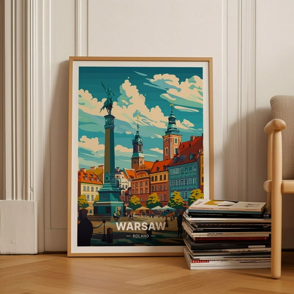 Warsaw Cityscape Poster, European Travel Art, Poland Enthusiast Gift, Home And Office Decor, Wall Art Collection Wall Art, Modern Wall Decor, 8x12 UNFRAMED