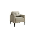 thumbnail image 6 of AC Pacific Jeff Contemporary Polyurethane Leather Arm Chair, Beige, 6 of 9