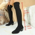 thumbnail image 4 of Wensltd Women Fashion Over The Knee Boots Winter Trendy Retro Solid Color Long Calf Boots Comfortable Stylish Party High Heel for Women, 4 of 9