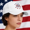 thumbnail image 4 of 250 Anniversary USA Hat Distressed Style, America 250 Hat Vintage Washed Baseball Cap, USA 250th Anniversary Low Profile Design, America 250th Anniversary Hat , White, 4 of 7