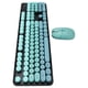 thumbnail image 5 of Combo de teclado y mouse inalámbricos, modo inalámbrico de 2.4 G, teclado retro punk de fácil manejo con mouse para juegos ajustable de 3 DPI, color azul combinado, 5 of 15