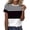 Black, variant on Luvior Women's Loose Fit Round Neck Striped Top Summer Casual Blouse Navy XXXL