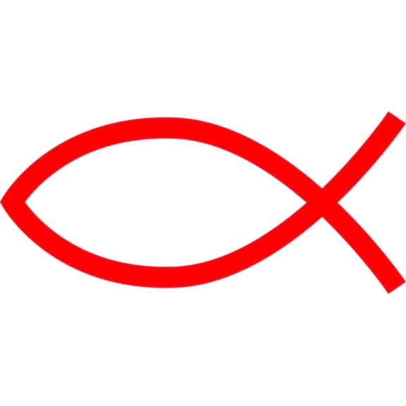 3in x 1.5in Red Christian Fish Sticker Vinyl Cup Stickers Car  B