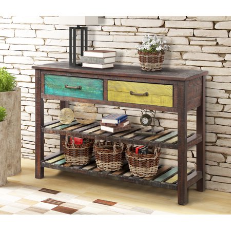 Entryway Table With Drawer Premium Solid Wood Console Table With