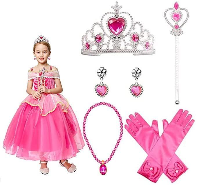Princess Dress Up Accessory Tiara Crown Wand Set Children Cosplay Accessories 