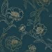 Tempaper Paon Bleu & Or Métallique Pivoines Amovible Peel et Bâton Papier Peint Floral, 20,5 Po X 16,5 Pi, Fabriqué aux États-Unis – image 2 sur 15