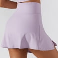 thumbnail image 4 of Gibobby Leggings cortos deportivos mujer para yoga Pantalones cortos para mujer de algodón de cintura alta elástica plisados con volantes lindos panta(Morado,G), 4 of 5