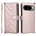 thumbnail image 2 of For Google Pixel 9 / Pixel 9 Pro Diamond Pattern PU Leather Wallet Case Magnetic Flip Cover Multi-Card Slots Pocket Kickstand With Detachable Shoulder Strap And Wrist Strap,Pink,For Pixel 9 / 9 Pro, 2 of 8