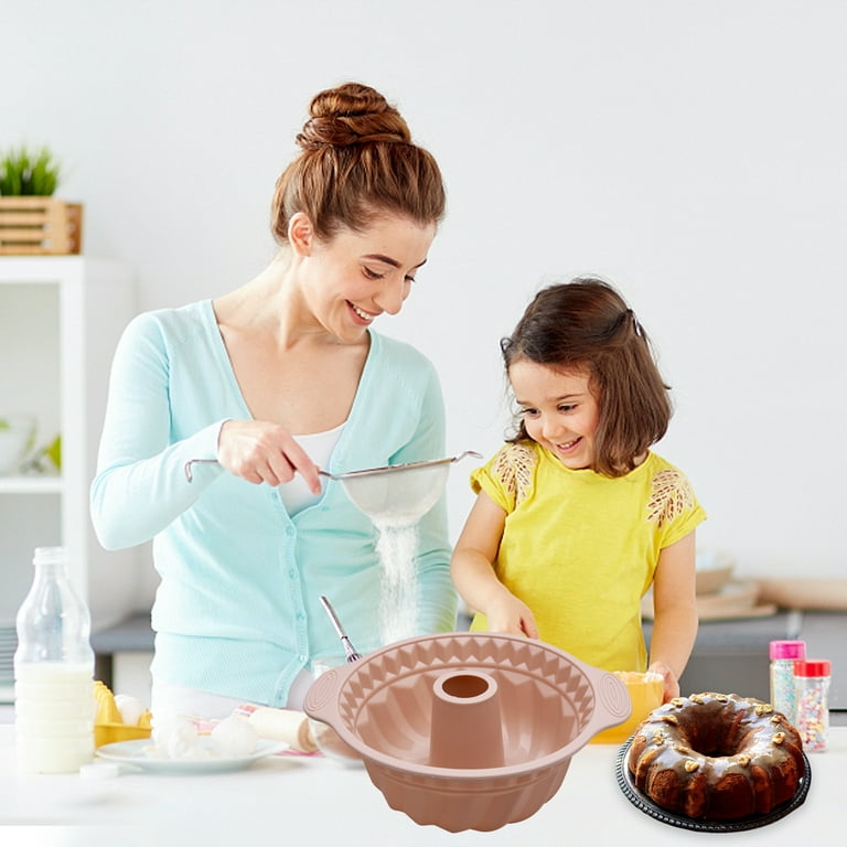 Silicone Bundt Cake Pan, Non-stick Bundt Pan with Sturdy Handle, Bakeware  for Cake, Jello 
