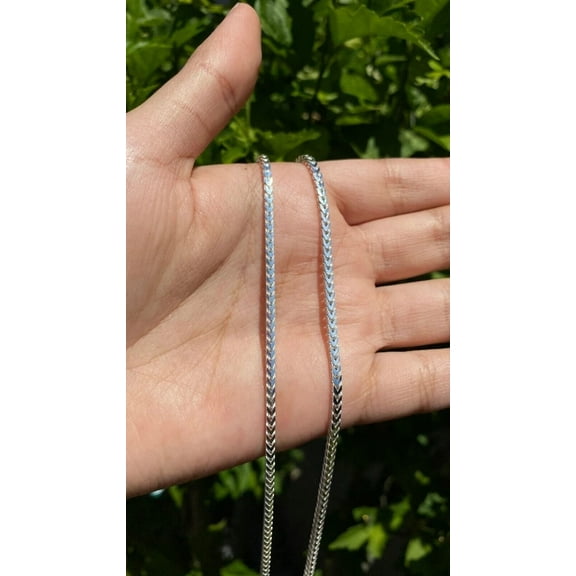 Real 925 Sterling Silver 2.5mm Square Franco Mens Chain Necklace Italian