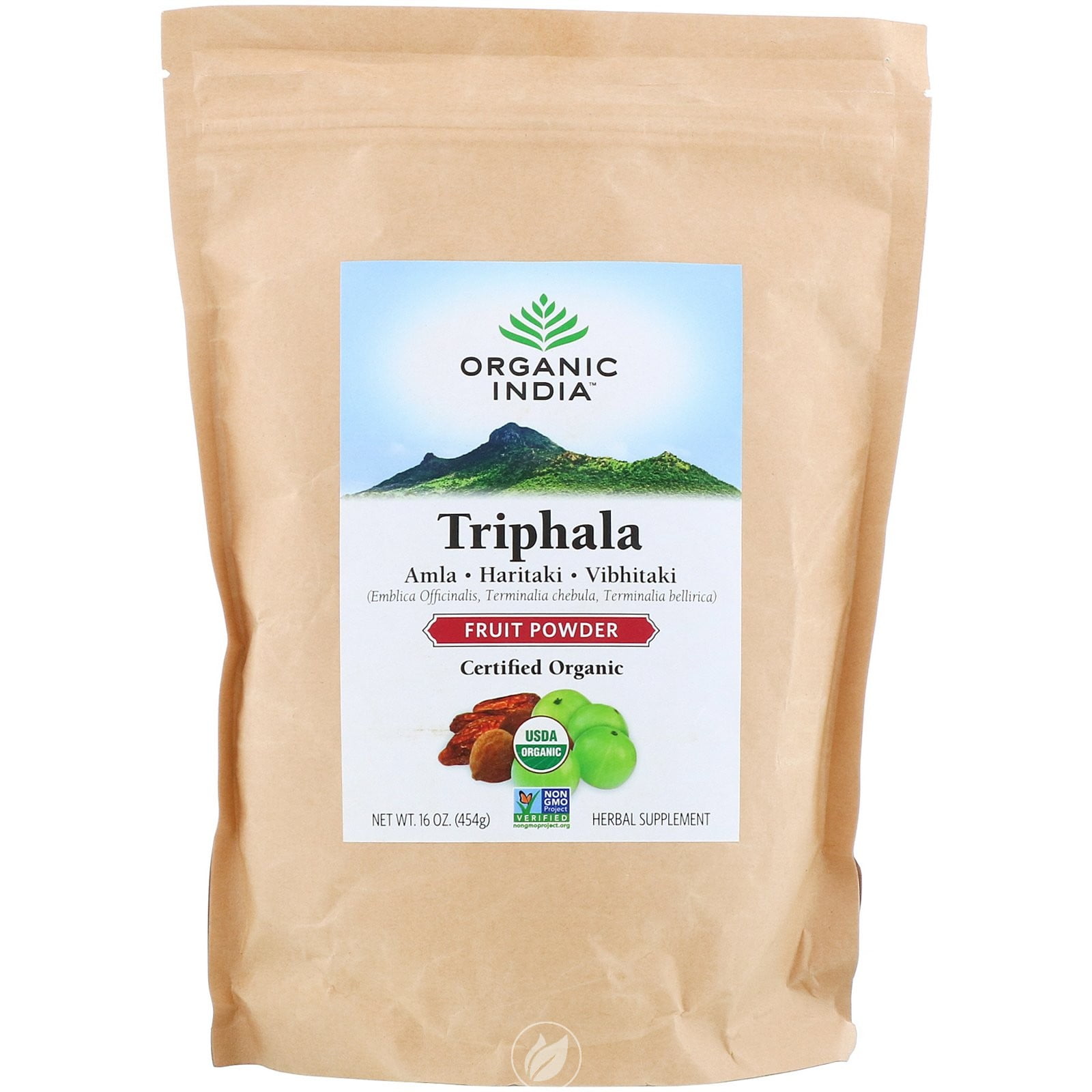 ORGANIC INDIA Bulk Herb Triphala Powder 1 LB, Pack of 2