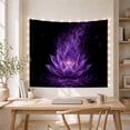 thumbnail image 5 of Luminous Purple Lotus in Starry Night Sky Mystical Celestial Art for Meditation Enthusiasts Ethereal Space Decor Housewarming Gift Tapestry Wall Hanging for Bedroom and Living Room, 5 of 7