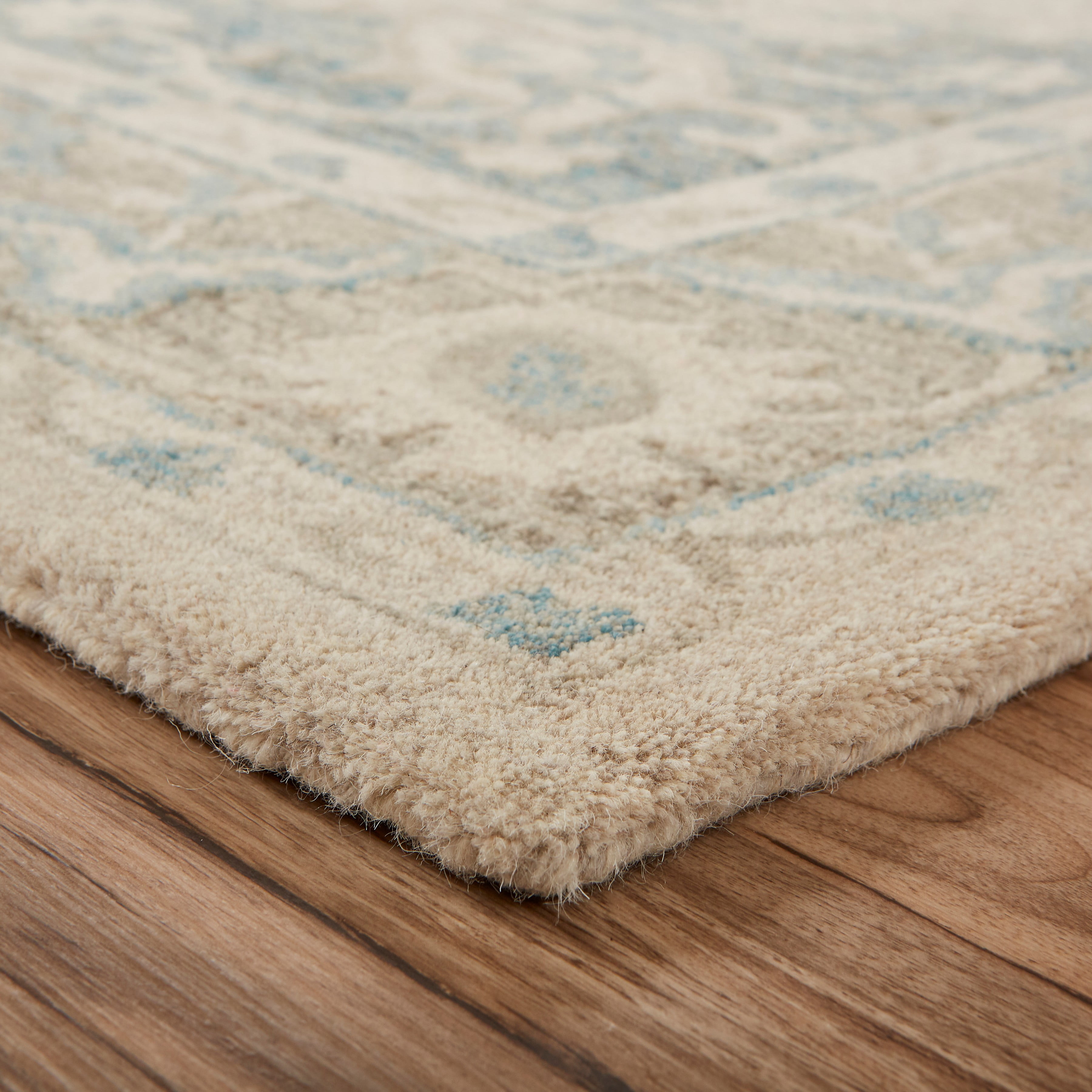 Ox Bay Epoch 7'9" x 9'9" Blue/Ivory Medallion Hand-Tufted Wool Blend Indoor Area Rug