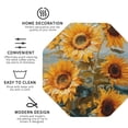 thumbnail image 3 of Zufioo Sunflower Field Art Print Leather Coaster Set, Decorative PVC Coasters 4-pack - Scald and Stain-resistant, Suitable for Home, Cafes, Restaurants-Octagon, 3 of 6