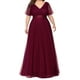 thumbnail image 1 of Maxi Vestido Dama Mujer Elegante Fiesta Drapleado Talla Extra Dara Baby  Vest096, 1 of 4