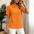 thumbnail image 5 of vigerkar Womens Polo Shirts Short Sleeve Quick Dry Collared Shirts Business Casual Work Tops Athletic Tennis Golf Shirt (Orange, 3XL), 5 of 7