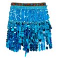 thumbnail image 4 of Women's Sparkly 2Pcs Belly Dance Outfits Sequin Tassel Bra Crop Top with Fringe Hip Scarf Sets Sexy Latin Dress, 4 of 6